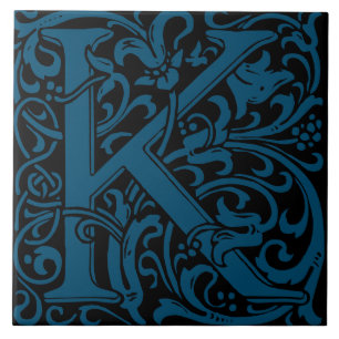 William Morris Art Nouveau Monogramm Brief K Fliese