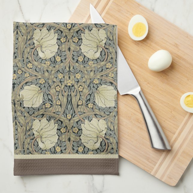 William Morris Art Nouveau Pimpernel Blume Geschirrtuch (Viertel Falte)