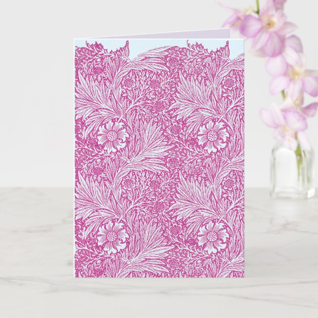 William Morris - Art Nouveau Pink Marigold Card Karte (Orchidee)
