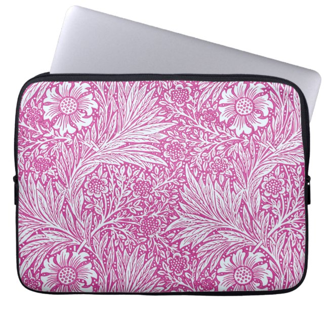 William Morris - Art Nouveau Pink Marigold Laptopschutzhülle (Vorderseite)