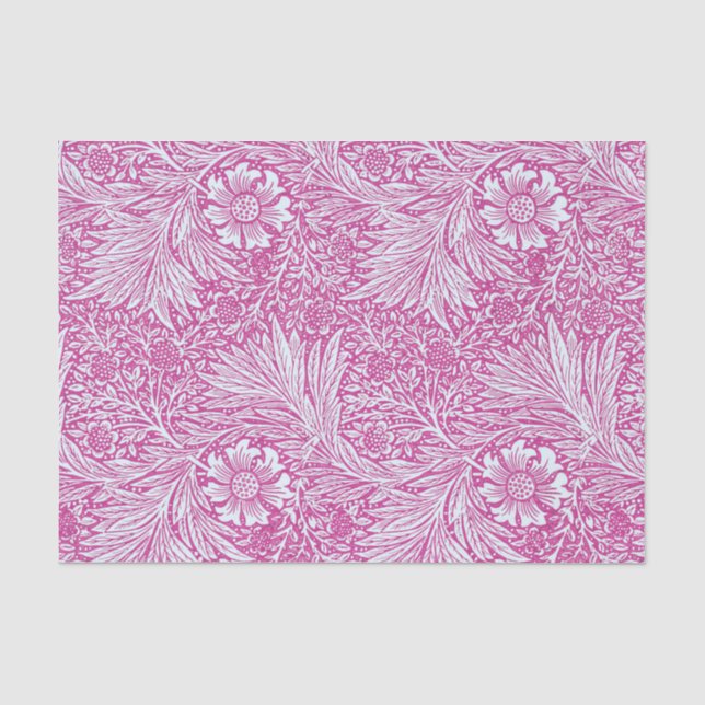 William Morris - Art Nouveau Pink Marigold Seidenpapier (Vorderseite)