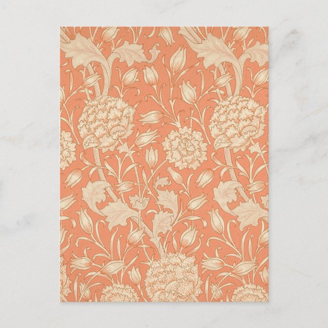 William Morris - Art Nouveau Wild Tulips - Peach Postkarte (Vorderseite)