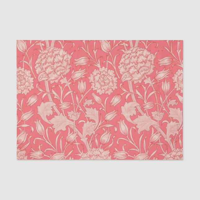 William Morris - Art Nouveau Wild Tulips - Pink Seidenpapier (Vorderseite)