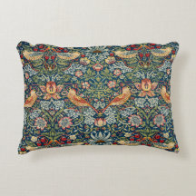 William Morris Art Throw Pillow Strawberry Diief