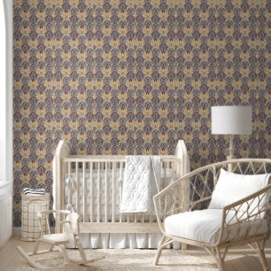 William * Morris Artichoke Blue Beige Burgundy Tapete