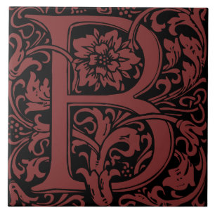 William Morris Arts and Crafts Monogram Buchstabe Fliese