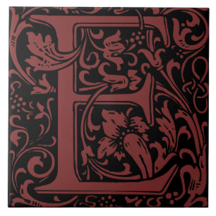 William Morris Arts and Crafts Monogramm Buchstabe Fliese