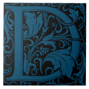 William Morris Arts and Crafts Monogramm Buchstabe Fliese