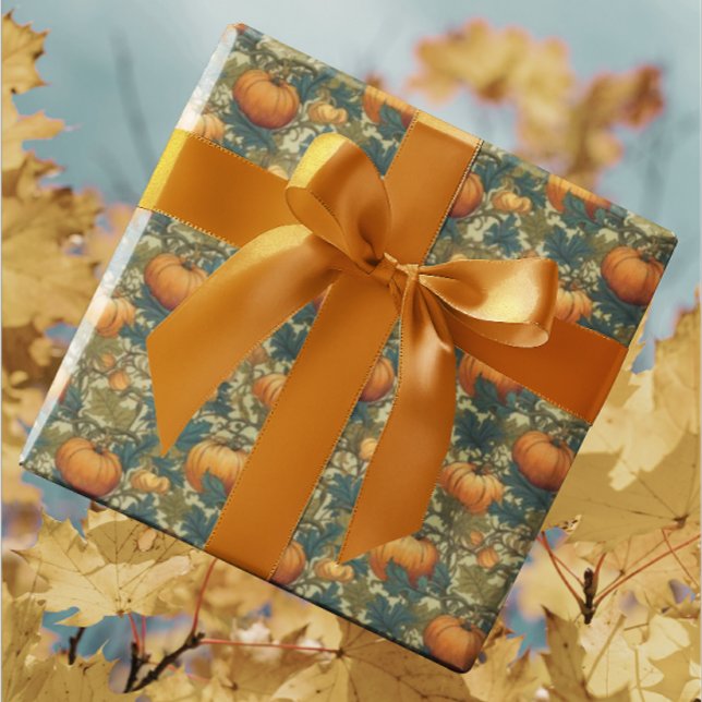 William Morris Autumn Pumpkin Patch Geschenkpapier (William Morris Pumpkin gift wrap supplies come in hand for autumn birthdays and hostess gifts!)