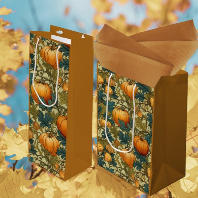 William Morris Autumn Pumpkin Patch Mittlere Geschenktüte (Gift bags for autumn parties and family get togethers)