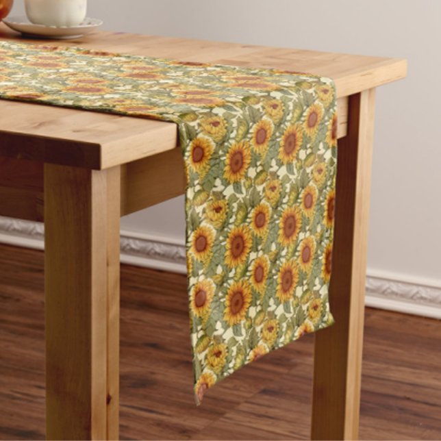 William Morris Autumn Sun Blume Mittelgroßer Tischläufer (Autumn Sun Flowers table runner)