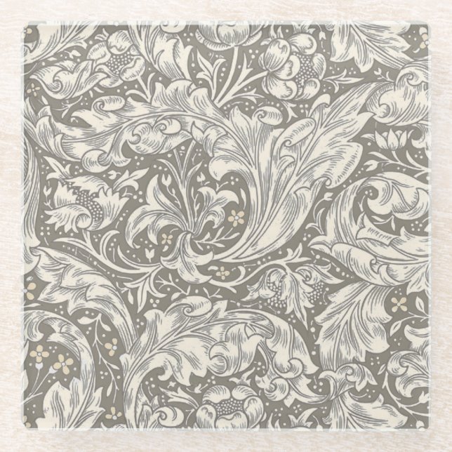 William Morris Bachelor's Button Blume Floral Bot Glasuntersetzer (Vorderseite)