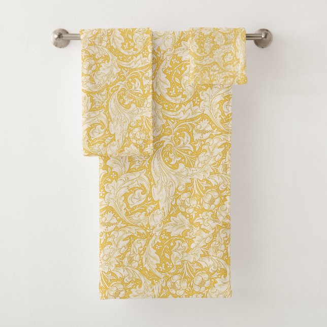 William Morris Bachelors Button Golden Background Badhandtuch Set (Insitu)