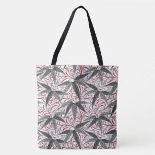 William Morris Bamboo Print, grau und weiß Tasche