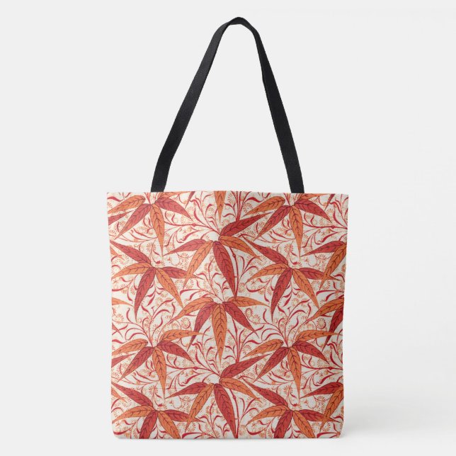 William Morris Bamboo Print, Mandarin Orange Tasche (Vorderseite)
