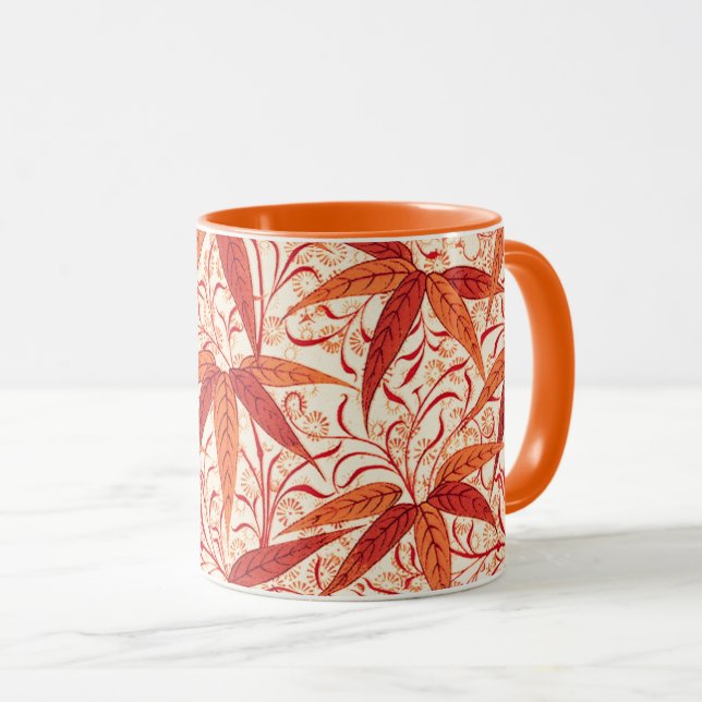 William Morris Bamboo Print, Mandarin Orange Tasse (VorderseiteRechts)