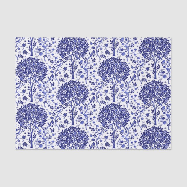 William Morris-Baum des Lebens, des Kobalt-Blaus Seidenpapier (Vorderseite)