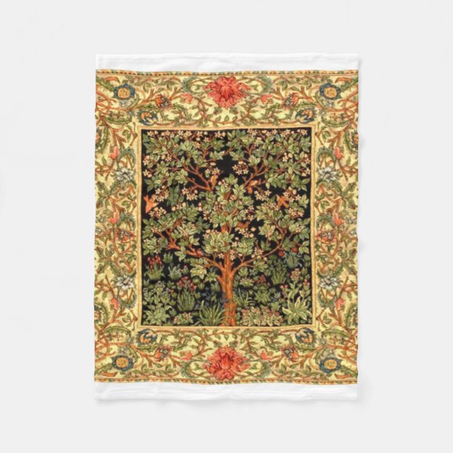 William Morris - Baum des Lebensmusters Fleecedecke (Vorderseite)