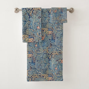 William Morris Beau motif floral bleu rose