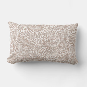 William Morris Beige Larkspur Pattern Lendenkissen