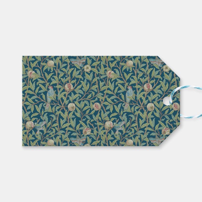 William Morris "Bird and Pomegranate" Geschenkanhänger (Vorderseite (Horizontal))