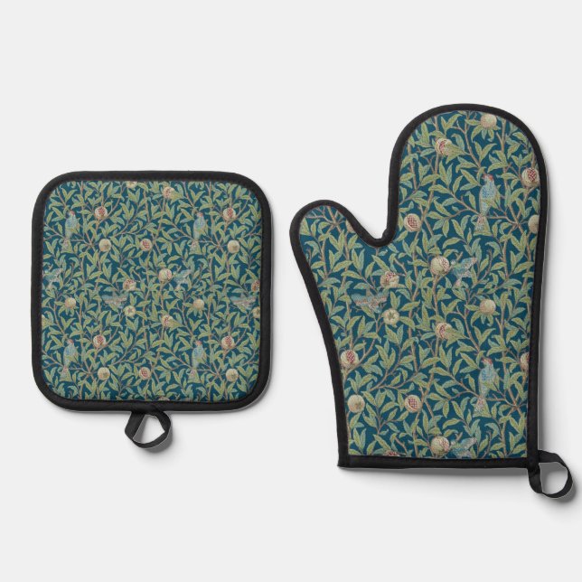 William Morris "Bird and Pomegranate"  Ofenhandschuh & Topflappen-Set (Vorderseite)