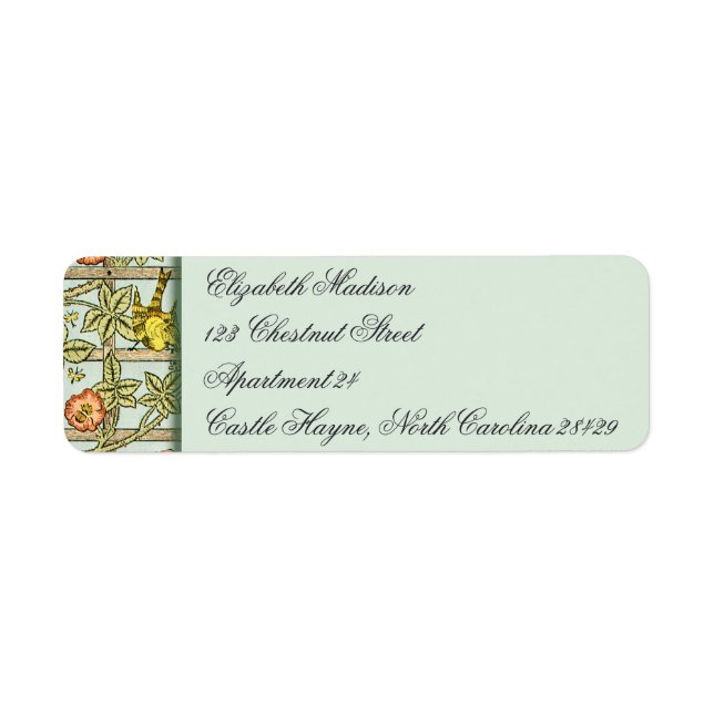William Morris Bird & Blume Rücksendeadressen-Aufk (Vorne)