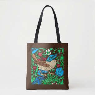 William Morris Bird & Blume Tile, Blue & Brown Tasche