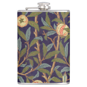 William Morris Bird und Pomegranat Vintage Blume Flachmann