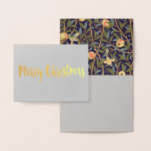 William Morris Bird und Pomegranat Vintage Blume Folienkarte