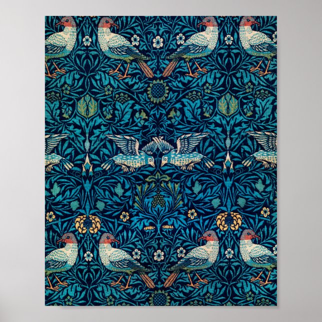 William Morris Birds Art Nouveau Floral Pattern Poster (Vorne)