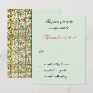 William Morris Birds & Fleurs Mariage Cartes RSVP