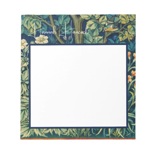 William Morris Birds in einem Baum Notizblock (Vorderseite)