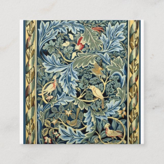 William Morris Birds und Acanthus Quadratische Visitenkarte (Vorderseite)