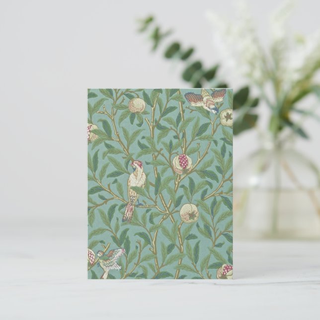 William Morris, Birds und Pommenates - Green Postkarte (Stehend Vorderseite)