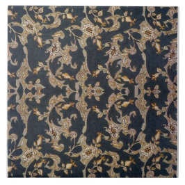 William * Morris Black and Gold Pine Cone Design Fliese