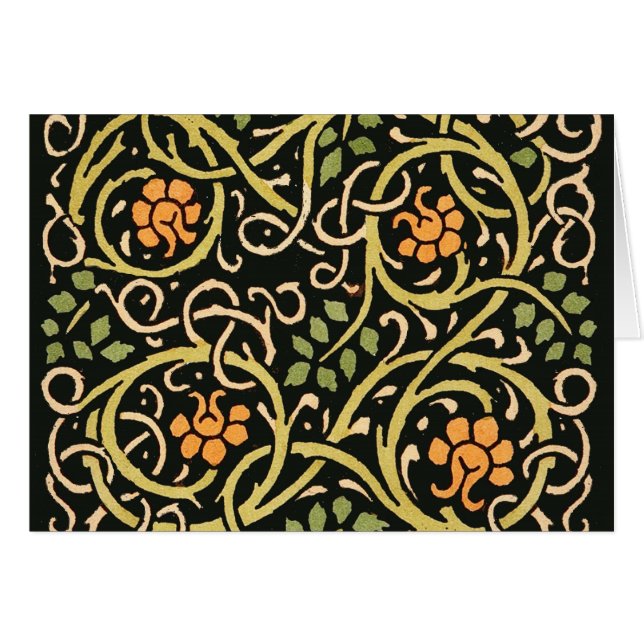William Morris Black Floral Art Design (Vorderseite (Horizontal))