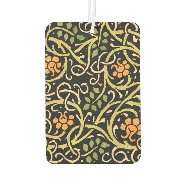 William Morris Black Floral Art Design Autolufterfrischer (Rückseite)
