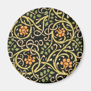 William Morris Black Floral Art Design Magnet