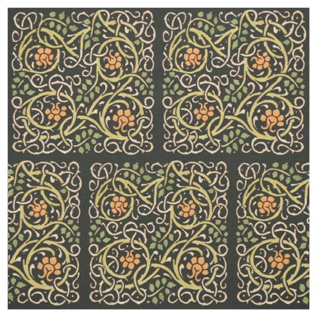 William Morris Black Floral Art Design Stoff (Muster)