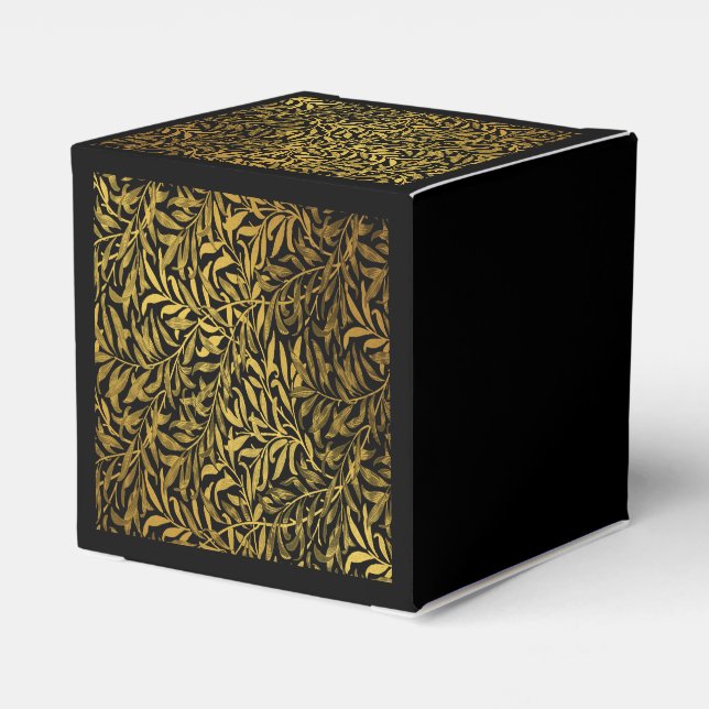 William Morris Black und Gold Willow Bough Geschenkschachtel (Rückseite)