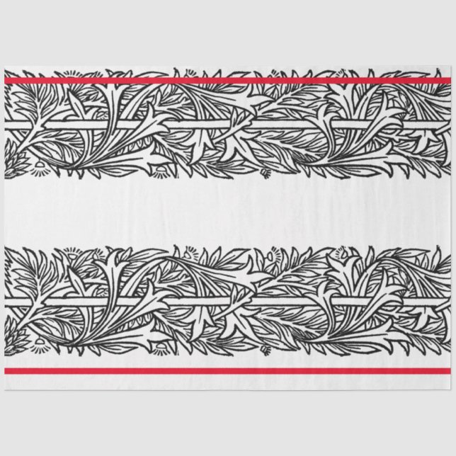 William Morris BLACK UND WEISSER DESIGN-TISSUPAPIE Seidenpapier (Vorderseite)