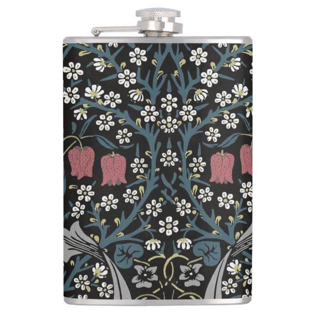 William Morris Blackthorn Floral Art Nouveau Flachmann (Vorderseite)
