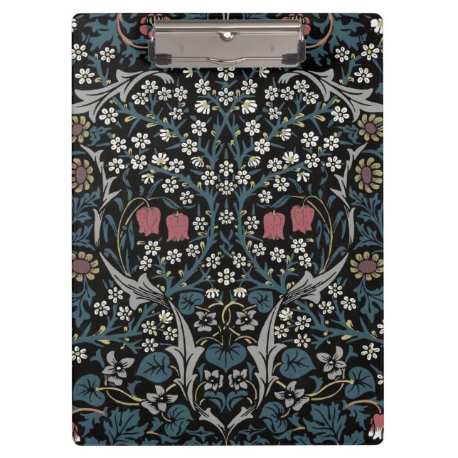 William Morris Blackthorn Floral Art Nouveau Klemmbrett (Vorderseite)