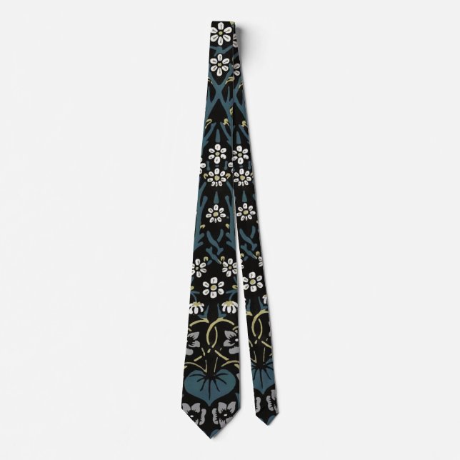 William Morris Blackthorn Floral Art Nouveau Krawatte (Vorderseite)