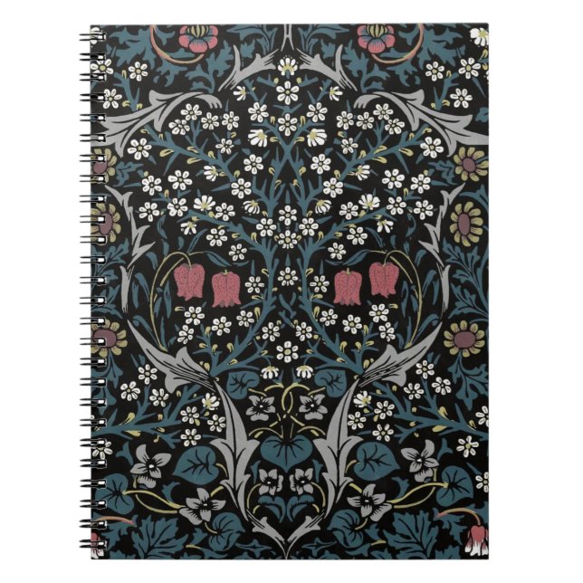 William Morris Blackthorn Floral Art Nouveau Notizblock (Vorderseite)