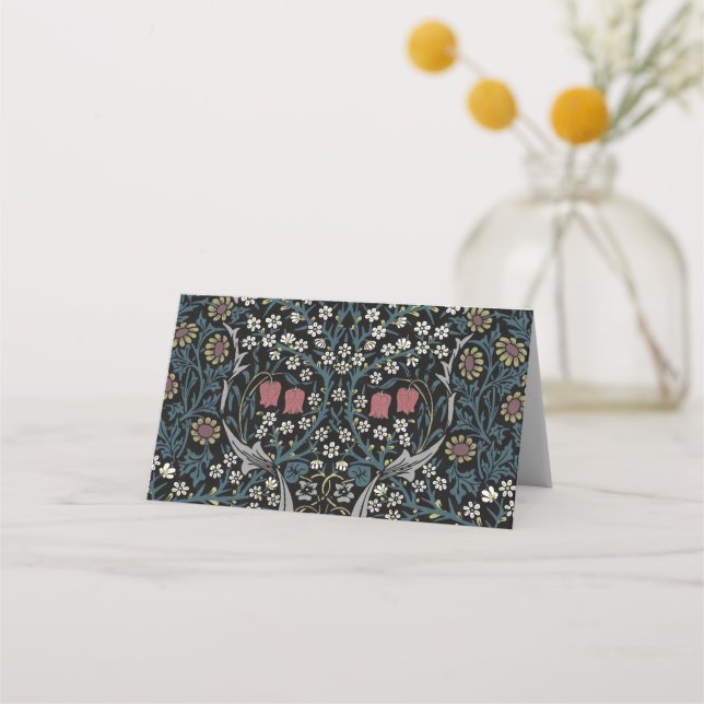 William Morris Blackthorn Floral Art Nouveau Platzkarte (Vorderseite)