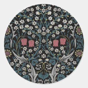 William Morris Blackthorn Floral Art Nouveau Runder Aufkleber