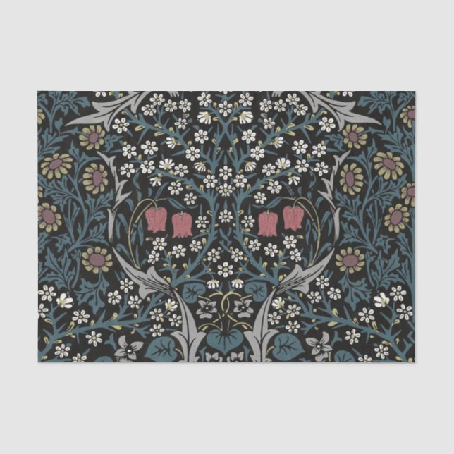 William Morris Blackthorn Floral Art Nouveau Seidenpapier (Vorderseite)