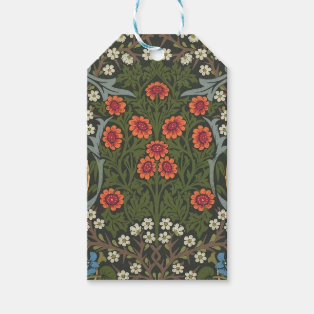 William Morris Blackthorn Garden Blume Classic Geschenkanhänger (Vorderseite)